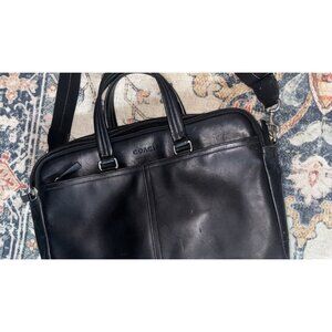 COACH Computer Business Bag Briefcase Leather Black Vintage Softest Lg